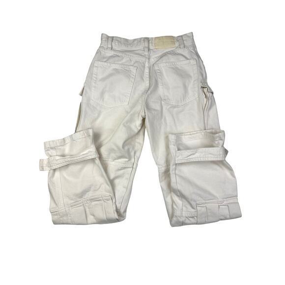 GRLFRND - The Lex High Rise Wide Leg Cargo Jeans in White - Picture 6 of 8